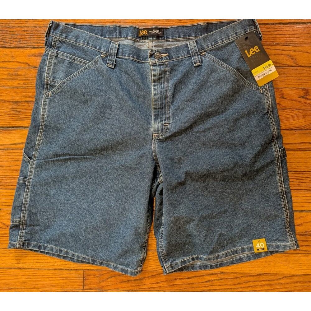 Lee Mens Big & Tall 40 Carpenter Shorts Loose Fit Original Stone Utility Denim - Picture 3 of 8